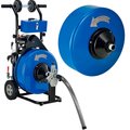 Global Industrial Drain Cleaner For 4-9 Pipe w/5/8 & 3/4 x 100' Cables & Drums 502065